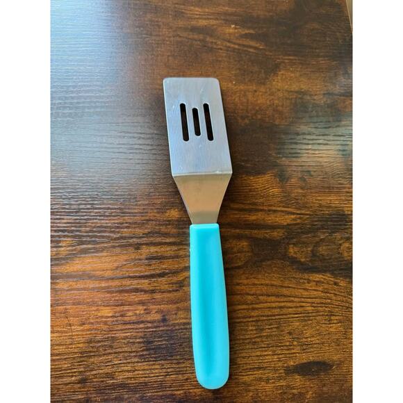 *Value* KitchenVIA Stainless Steel Non-Stick, Heat-Resistant Small Blue Spatula - Picture 3 of 3